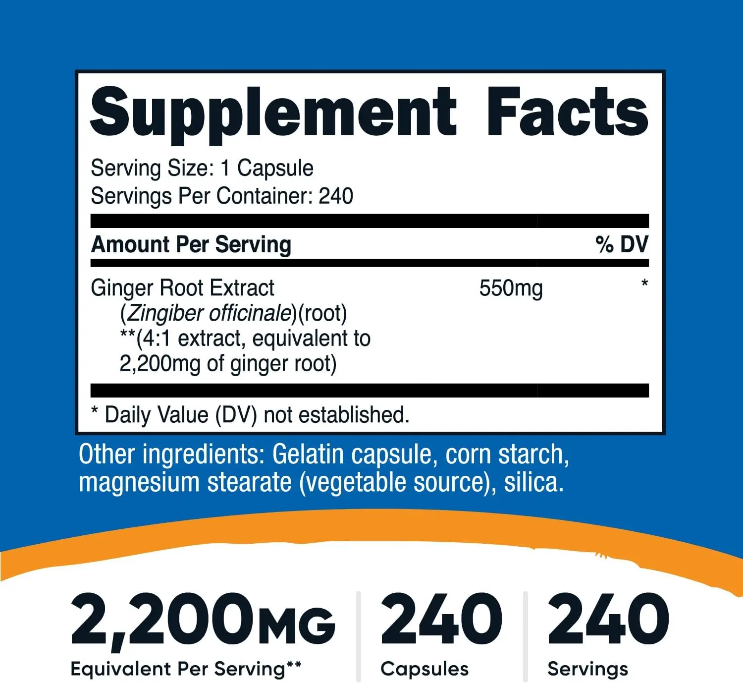 Nutricost Ginger Root Extract 2200mg Capsules